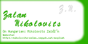 zalan mikolovits business card